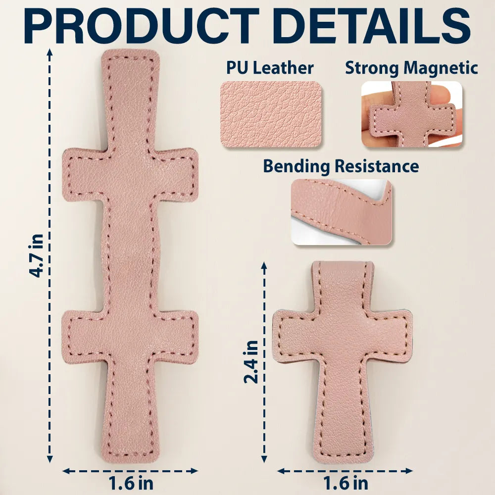 Gift For Yourself,Reading,Christian,Love - Custom Photo In Loving Memory Memorial - Personalized Cross Leather Magnetic Bookmark