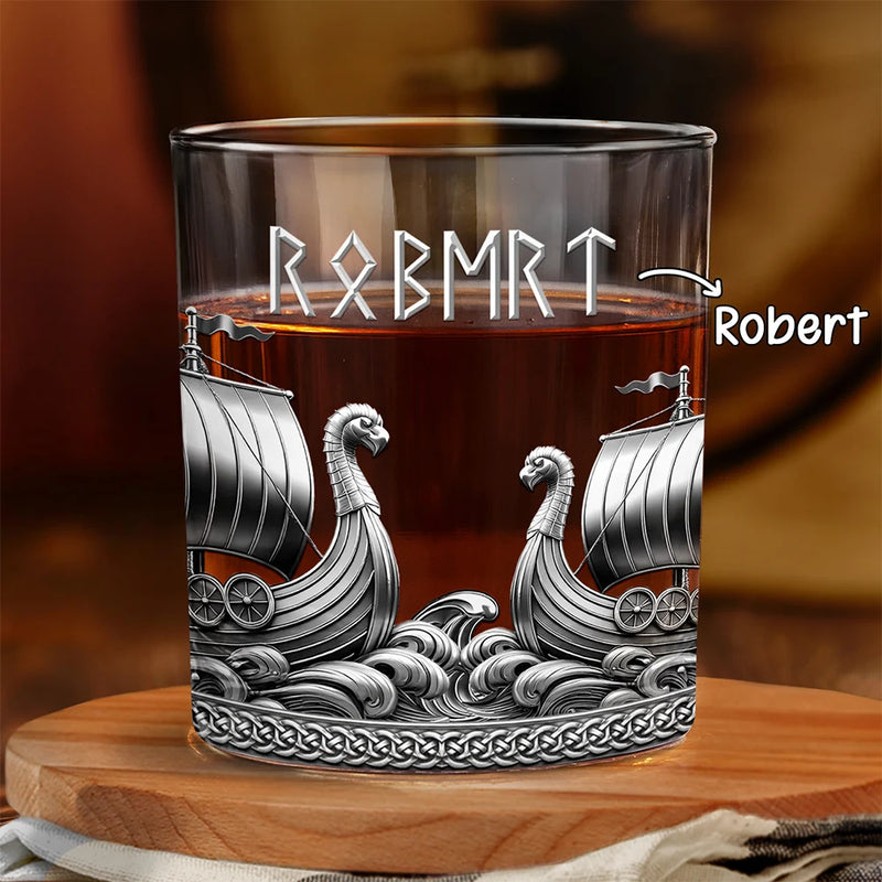 Gift For Yourself,Gift For Men,Happy - Viking A Sip Of History - Personalized Whiskey Glass