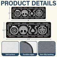 Family, Happy - Viking Runes Custom Family Name Scandinavia - Personalized Runner Rug