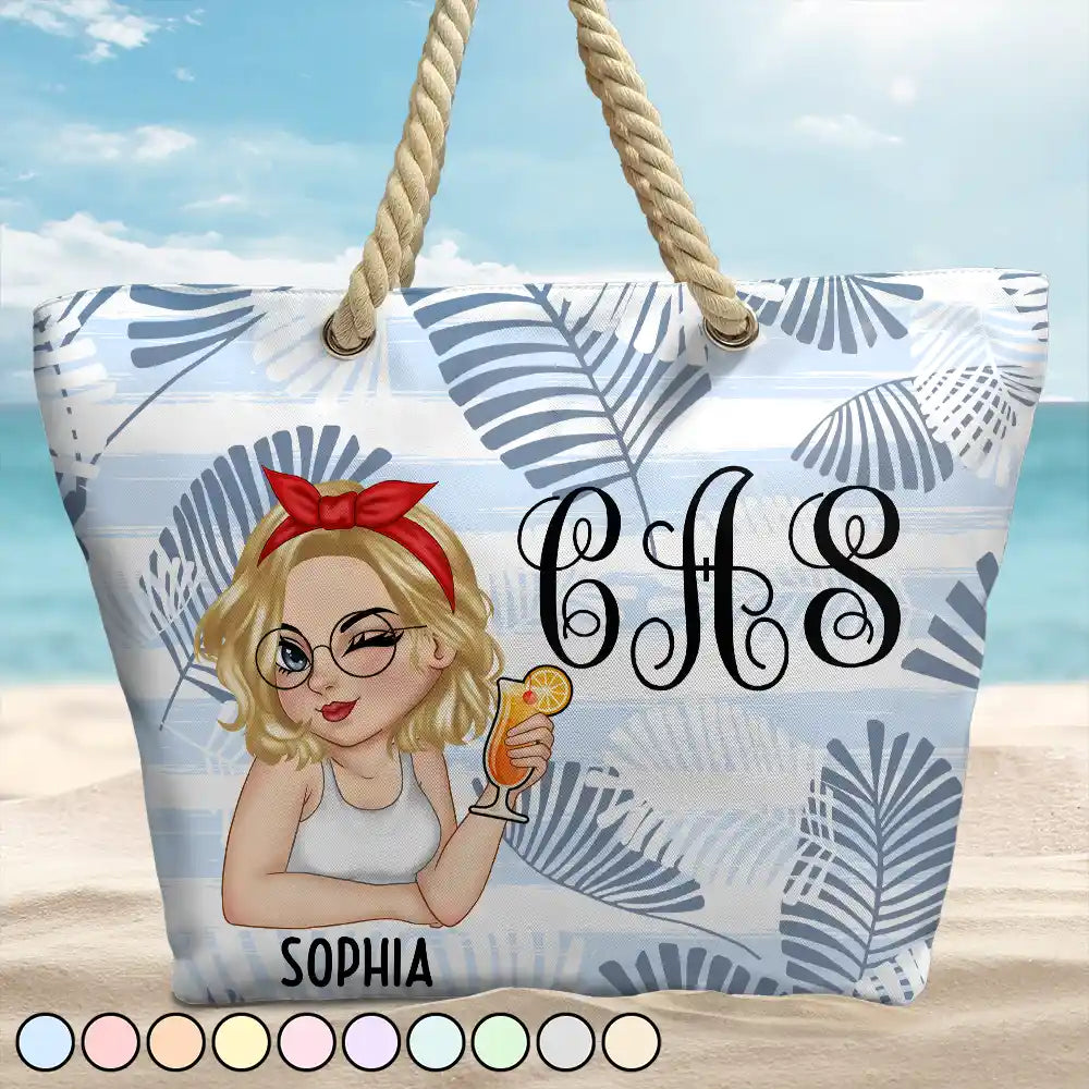 Vine Monogram Girls Trip - Personalized Beach Bag