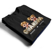 Gift For Grandpa,Gift For Father,Happy,Funny - Vintage Map Grandpa Papa Dad 3D Effect Kids - Personalized T Shirt