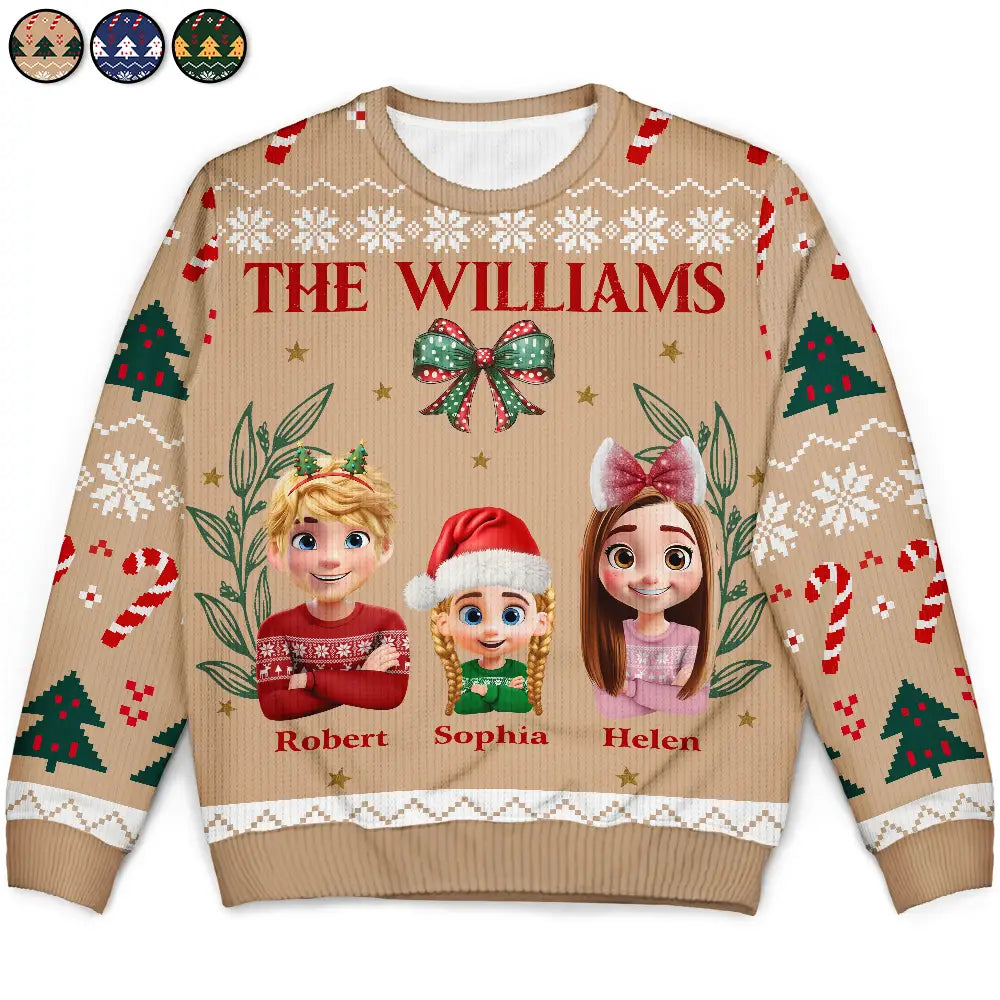 Family,Happy,Christmas - Vintage Family Christmas - Personalized Unisex Ugly Sweater