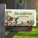 Family,Christmas - Vintage Floral And Bird - Personalized Mailbox Cover
