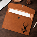 Back To School, Gift For Yourself, Confident, Icon - Vintage Initial And Name - Personalized Leather Sleeve