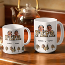 Gift For Father,Gift For Grandpa - Vintage Map Grandpa Dad Title - 3D Inflated Effect Printed Mug, Personalized White Edge-to-Edge Mug