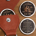 Grandpa - Grandkids,Sentimental,Gift For Grandkids,Gift For Grandpa,Vector - Vintage Style A Hug From Grandpa - Personalized Leather Pocket Hug