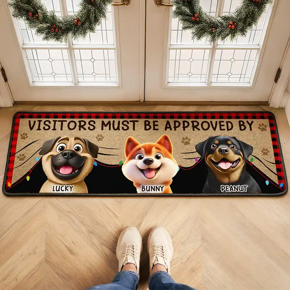 Visitors Must Be Approved By Dogs - Personalized Runner Rug