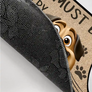 Pet Lovers,Pet Mom,Pet Dad,Dog Lovers,Dog Mom,Dog Dad,Happy - Visitors Must Be Approved By This Dog - Personalized Doormat