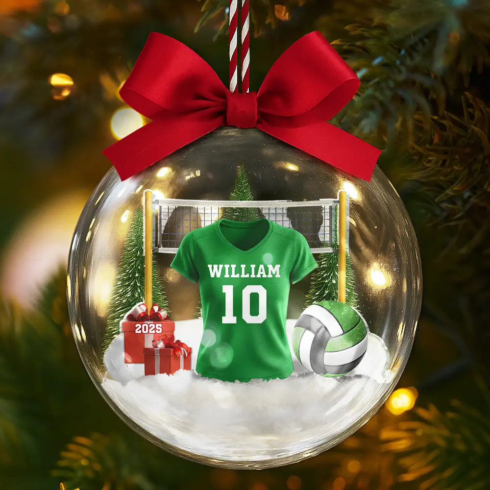 Gift For Yourself, Gift For Women, Gift For Men, Happy, Top Market - Volleyball Player Uniform - Personalized 3D Acrylic Ball Ornament