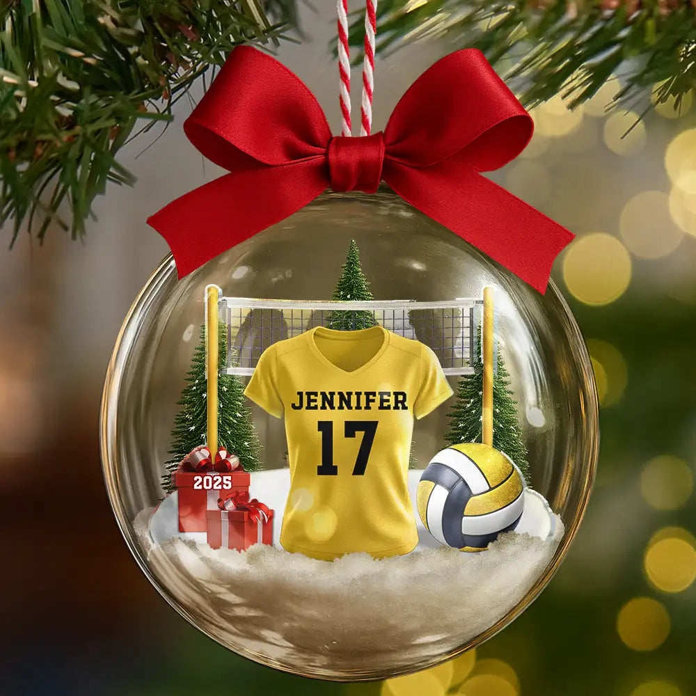 Gift For Yourself, Gift For Women, Gift For Men, Happy, Top Market - Volleyball Player Uniform - Personalized 3D Acrylic Ball Ornament
