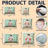 Graduation,Happy,Photo,Proud - Custom Photo Senior Vintage Portrait - Personalized Pillow