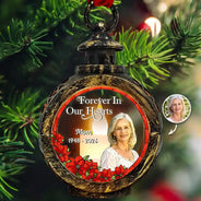 Art Design,Christmas,Custom Photo,Family,Memorial,Memorial Loved One,Photo - Stained Glass,Sympathetic - Memorial Sympathy Gifts - Personalized Custom Photo I'm Always With You Candlelight Lantern Ornament