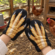 Farm,Gift For Yourself,Gifts For Her,Gifts For Him,Humorous,Icon,Outdoor Decor - Gag Gift For Animal Lovers - Personalized Funny Chicken Duck Pig Warm Mittens