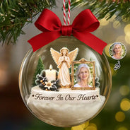 Christmas,Custom Photo,Family,Memorial,Memorial Loved One,Sympathetic,Upload Full Photo - Memorial Sympathy Gifts - Personalized Custom Photo I'm Always With You 3D Acrylic Ball Ornament