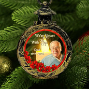Art Design,Christmas,Custom Photo,Family,Memorial,Memorial Loved One,Photo - Stained Glass,Sympathetic - Memorial Sympathy Gifts - Personalized Custom Photo I'm Always With You Candlelight Lantern Ornament