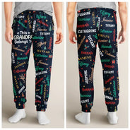 Christmas,Custom Text,Gift For Grandpa,Gifts For Him,Happy - Christmas Gift For Grandpa Papa - Personalized Grandkids Name Pajama Pants