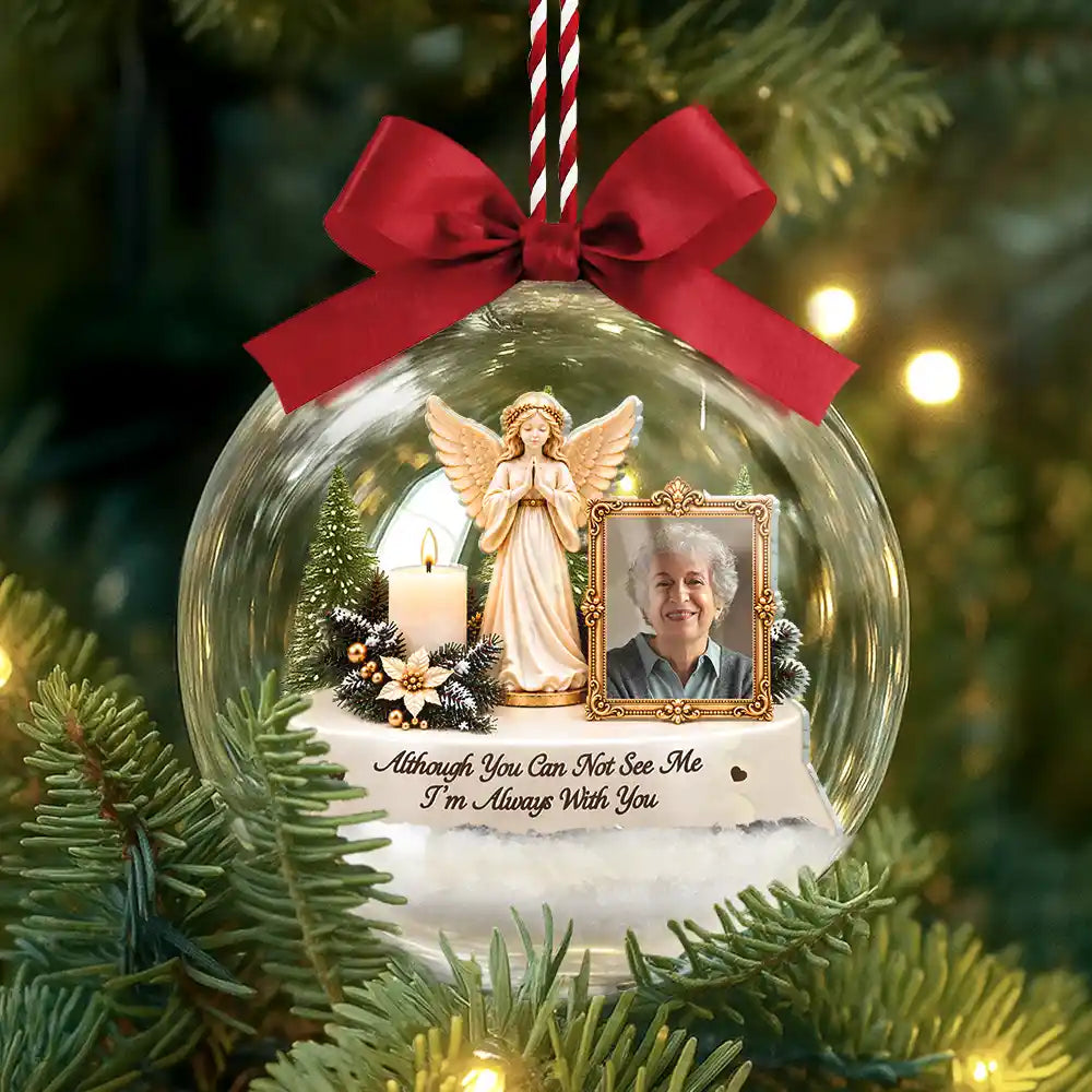 Christmas,Custom Photo,Family,Memorial,Memorial Loved One,Sympathetic,Upload Full Photo - Memorial Sympathy Gifts - Personalized Custom Photo I'm Always With You 3D Acrylic Ball Ornament