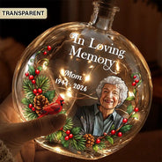 Art Design,Christmas,Custom Photo,Family,Memorial,Memorial Loved One,Photo - Stained Glass,Sympathetic - Memorial Sympathy Gifts - Personalized Custom Photo I'm Always With You Round Flat Bottle Light