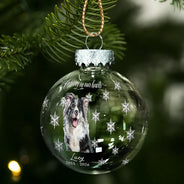 Art Design,Christmas,Custom Photo,Dog Lovers,Memorial,Pet Lovers,Pet Memorial,Photo - Oil Painting,Sympathetic - Christmas Memorial Gift For Loss Of Dog - Personalized Custom Photo Name & Years Forever Loved Dog Portrait Ball Ornament