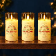 Christmas,Custom Text,Family,Sentimental - Christmas Gift For Family Grandma Mom - Personalized Family & Member Names Word Art Christmas Tree LED Candle