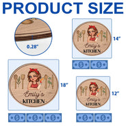 Gift For Wife,Gift For Yourself,Gift For Women,Gift For Mother,Gift For Aunt,Gift For Grandma,Happy,Cooking,Baking,Non-Eng,Vector - Mom Grandma Kitchen - Personalized Custom Shaped Wood Sign