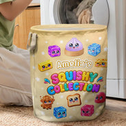Christmas,Gift For Kids,Icon,Playful,Top Market - Birthday Gift For Kids Grandkids - Personalized Name & Dumpling Color Squishy Collection Storage Basket