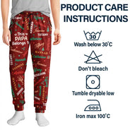 Christmas,Custom Text,Gift For Grandpa,Gifts For Him,Happy - Christmas Gift For Grandpa Papa - Personalized Grandkids Name Pajama Pants