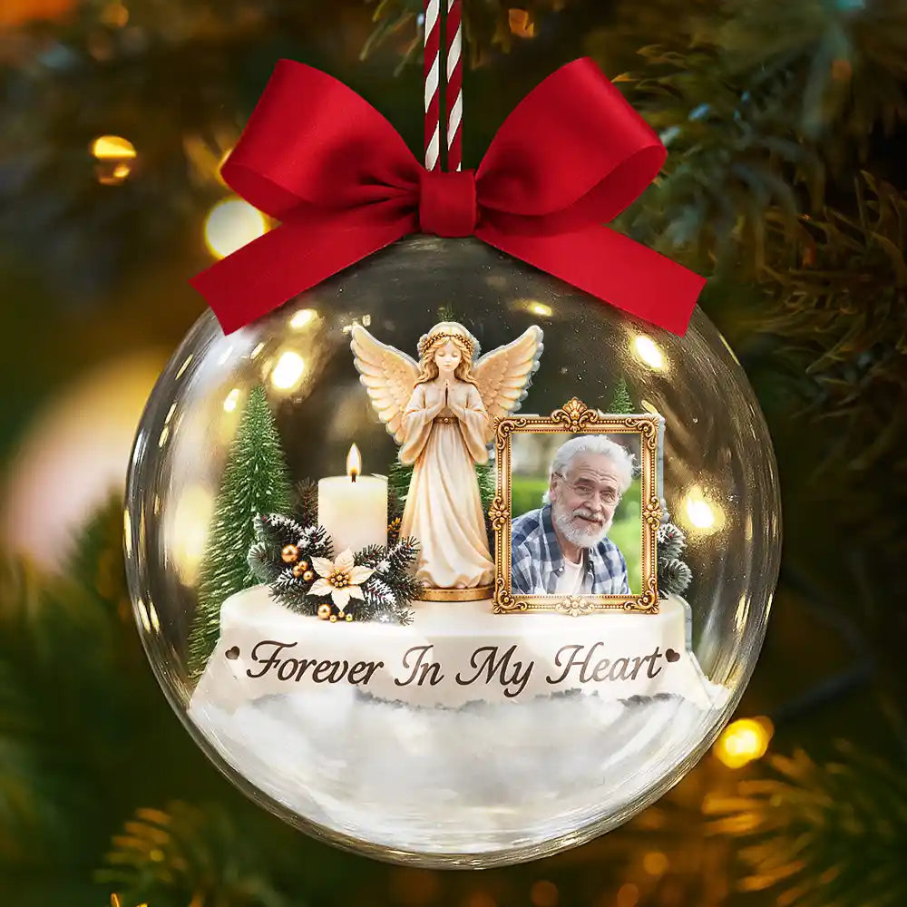 Christmas,Custom Photo,Family,Memorial,Memorial Loved One,Sympathetic,Upload Full Photo - Memorial Sympathy Gifts - Personalized Custom Photo I'm Always With You 3D Acrylic Ball Ornament