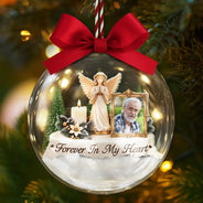 Christmas,Custom Photo,Family,Memorial,Memorial Loved One,Sympathetic,Upload Full Photo - Memorial Sympathy Gifts - Personalized Custom Photo I'm Always With You 3D Acrylic Ball Ornament