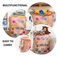 Christmas,Gift For Kids,Icon,Playful,Top Market - Birthday Gift For Kids Grandkids - Personalized Name & Dumpling Color Squishy Collection Storage Basket
