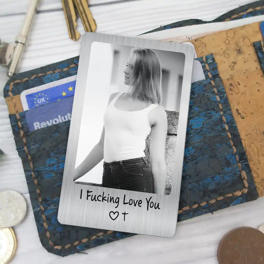 Anniversary,Christmas,Custom Photo,Gift For Couples,Gift For Him,Gift For Husband,Romantic,Top Market,Upload Full Photo - Anniversary Gift For Husband, Boyfriend - Personalized Custom Photo I'm Yours No Refunds Aluminum Wallet Card