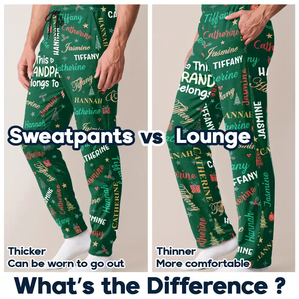 Christmas,Custom Text,Gift For Grandpa,Gifts For Him,Happy - Christmas Gift For Grandpa Papa - Personalized Grandkids Name Pajama Pants