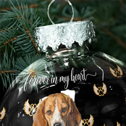 Art Design,Christmas,Custom Photo,Dog Lovers,Memorial,Pet Lovers,Pet Memorial,Photo - Oil Painting,Sympathetic - Christmas Memorial Gift For Loss Of Dog - Personalized Custom Photo Name & Years Forever Loved Dog Portrait Ball Ornament