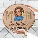 Gift For Wife,Gift For Yourself,Gift For Women,Gift For Mother,Gift For Aunt,Gift For Grandma,Happy,Cooking,Baking,Non-Eng,Vector - Mom Grandma Kitchen - Personalized Custom Shaped Wood Sign