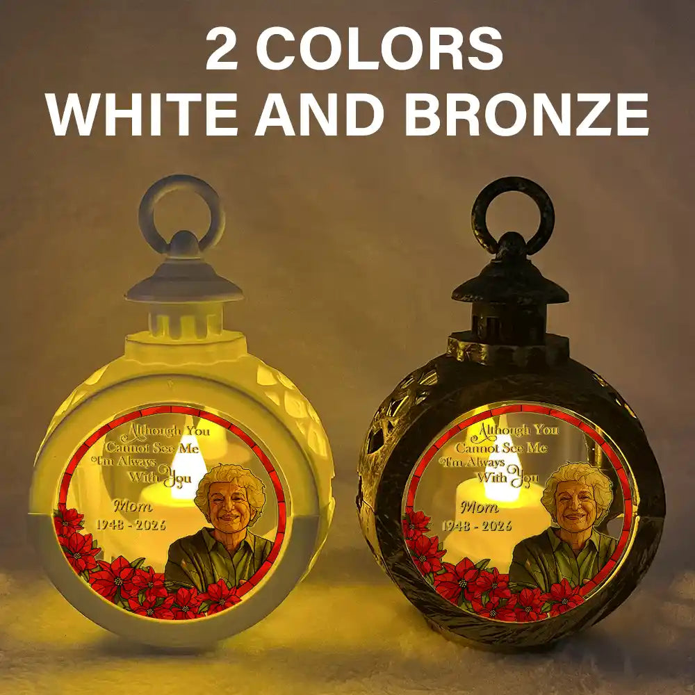 Art Design,Christmas,Custom Photo,Family,Memorial,Memorial Loved One,Photo - Stained Glass,Sympathetic - Memorial Sympathy Gifts - Personalized Custom Photo I'm Always With You Candlelight Lantern Ornament
