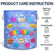 Christmas,Gift For Kids,Icon,Playful,Top Market - Birthday Gift For Kids Grandkids - Personalized Name & Dumpling Color Squishy Collection Storage Basket