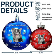 Art Design,Christmas,Custom Photo,Dog Lovers,Memorial,Pet Lovers,Pet Memorial,Photo - Oil Painting,Sympathetic - Christmas Memorial Gift For Loss Of Dog - Personalized Custom Photo Name & Years Forever Loved Dog Portrait Ball Ornament