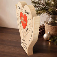 Christmas,Custom Text,Gift For Mother,Gifts For Her,Grateful - Christmas Holidays Birthday Gift For Mom Bonus Mom - Personalized Hands Hold Heart Shaped Wooden Puzzle
