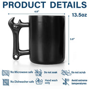 Gift For Men,Gift For Father,Gift For Husband,Gift For Couples,Gift For Boyfriend,Gift For Grandpa,Non-Eng,Confident - Classic Limited Edition For Him, Dad, Husband, Grandpa - Personalized Wrench Shaped Handle Mug