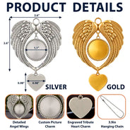 Art Design,Christmas,Sympathetic,Family,Memorial,Photo - Ink Drawing - Custom Photo Ink Drawing Memorial Your Wings Were Ready - Personalized Angel Wings Photo Ornament