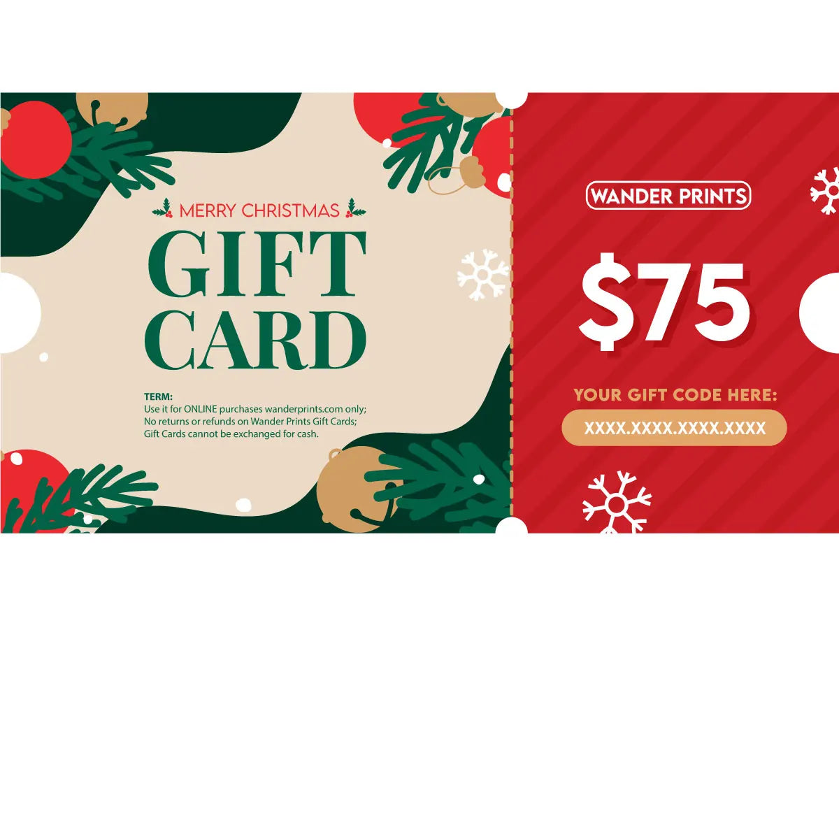 Wander Prints Christmas Gift Card