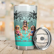 Gift For Bestie,Summer,Beach,Happy - Warning The Girls Are Drinking Again Beach - Personalized Tumbler