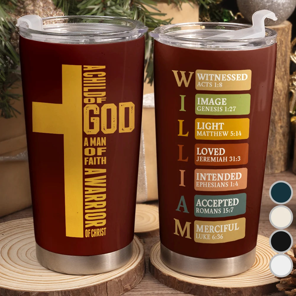 Warrior Of God Cross Bible Verse - Personalized Tumbler
