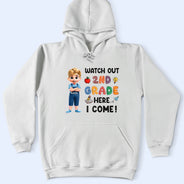 Gift For Kids,Gift For Grandkids,Back To School,Happy - Watch Out Kindergarten Here I Come 3D Effect Kid - Personalized T Shirt