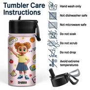 Back To School,Parents,Adorable,Vector - Watch Out Kindergarten Here I Come 3D Effect Kids - Personalized Kids Water Bottle
