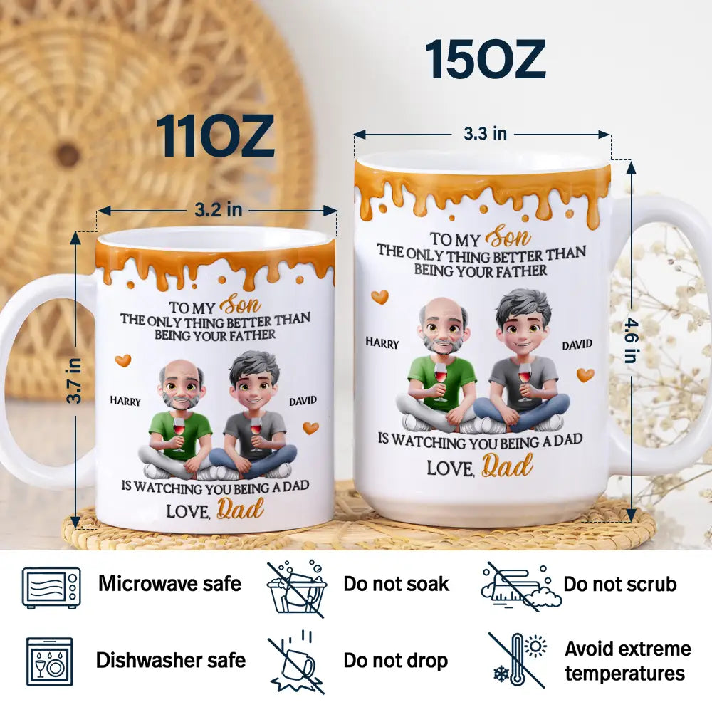 Gift For Daughter,Mom,Daughters,Happy - Watching You Be A Mom - Personalized White Edge-to-Edge Mug