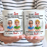 Daughters,Dad,Sons,Children - Watching You Being A Mom Dad To Daughter - Personalized Mug
