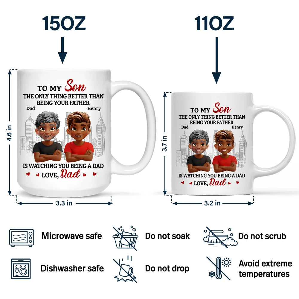 Daughters,Dad,Sons,Children - Watching You Being A Mom Dad To Daughter - Personalized Mug
