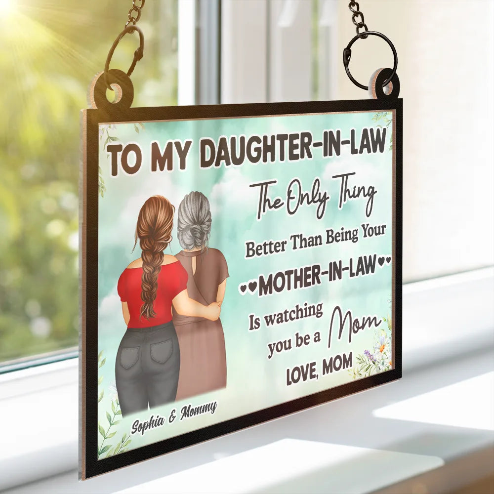 Mom,Daughters,Gift For Daughter,Gift For Mother - Watching You Being A Mom Mother To Daughter Starry Night - Personalized Window Hanging Suncatcher Ornament