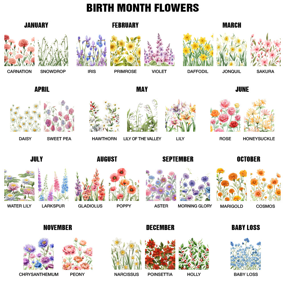 Gift For Yourself,Happy,Gift For Women - Birth Month Flower Watercolor Blooming In Love - Personalized Jewelry Storage Box